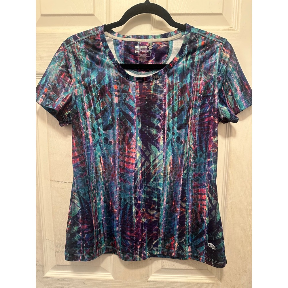 Reel Legends Freeline Women Petite Medium Tropical Print Performance Tee Fishing